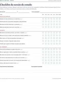 Página do checklist Sessão de Estudo